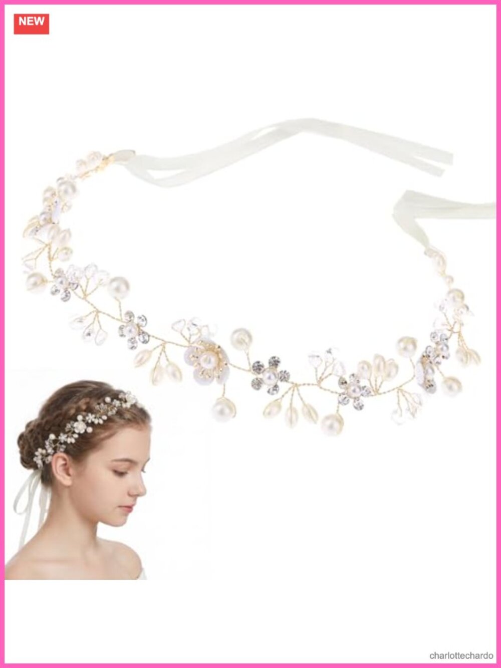 Pearl Rhinestone Flower Wedding Bridal Headband Hair Accessory